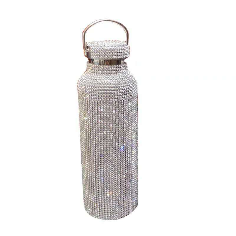 Diamond Thermos Vacuum Flask Bling Hot Water Thermos Stainless Steel Thermos Bottle Sparkling Large Insulated Bottle Coffee Mug