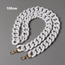 New Fashion Woman Handbag Accessory Chain Black White Green Resin Chain Luxury Frosted Strap Women Clutch Shoulder Purse Chain