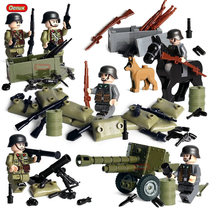 New WW2 Mini Soviet Russian Army Soldiers Figures Military Small Building Block The Battle Of Kursk Military Block Brick MOC Toy