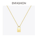 ENFASHION Cute Lock Choker Necklace Women Gold Color Stainless Steel Geometric Femme Pendant Necklaces Fashion Jewelry P193038