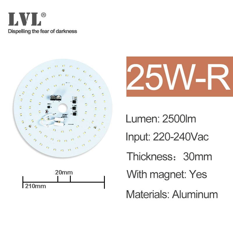 LED Panel Light 7W 10W 18W 25W 40W No Flicker AC 220V 230V for Ceiling Light Source Square Round Panel Light