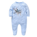2pcs/lot baby rompers Baby Girl Clothes Full Sleeve 100%Cotton Cartoon Print Overalls Newborn Baby Footies Toddler Jumpsuit
