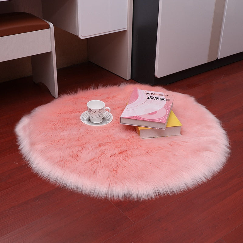 Luxury Soft Small Artificial Sheepskin Rug Chair Cover Bedroom Mat Artificial Wool Warm Hairy Carpet Seat Covers Washable Gift