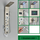 Black Bathroom Shower Panel SPA Massage Jet Shower Column LED Display Stainless Steel Shower System