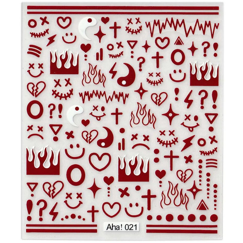 42Model Sticker Nail Decal 3D Adhesive Patch,Smile/Animal/Flower Nail Art Decorations Manicure Sticker Easter Day Design Decal-