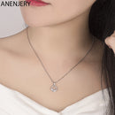 ANENJERY Silver Color Zircon Water Drop Necklace+Earrings For Women Jewelry Sets Best Gift