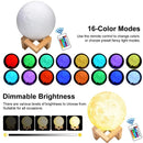 Rodanny 3D Print Moon Lamp Night Light Moonlight Touch Remote Control USB Rechargeable Table Desk Llight For Home