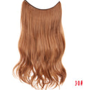 Allaosify 22 inches Clip on Wire Fish Line Hair Extensions Secret Invisible Wire One Piece for Ombre Hair Synthetic Hairpiece