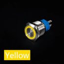 16mm Metal Push Button Switch Ring Lamp Power Symbol Buttons Waterproof Flat Head LED Light Self-lock Self-reset  1NO1NC