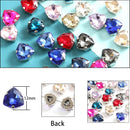 12mm Crystal Triangle Shape Glass Sew On Rhinestones With Silver Claw Sew on Beads for Clothing Accessories Shoes Diy