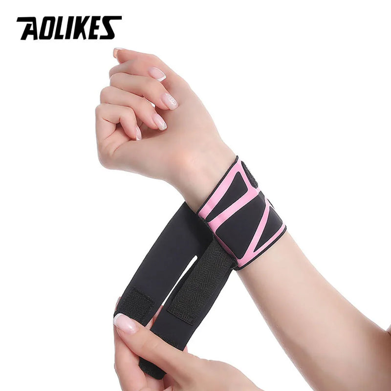 AOLIKES 1PCS Thin Gym Wrist Wraps Wristband Bandage for Basketball badminton tennis Equipment Hand wrist Support Carpal Tunnel