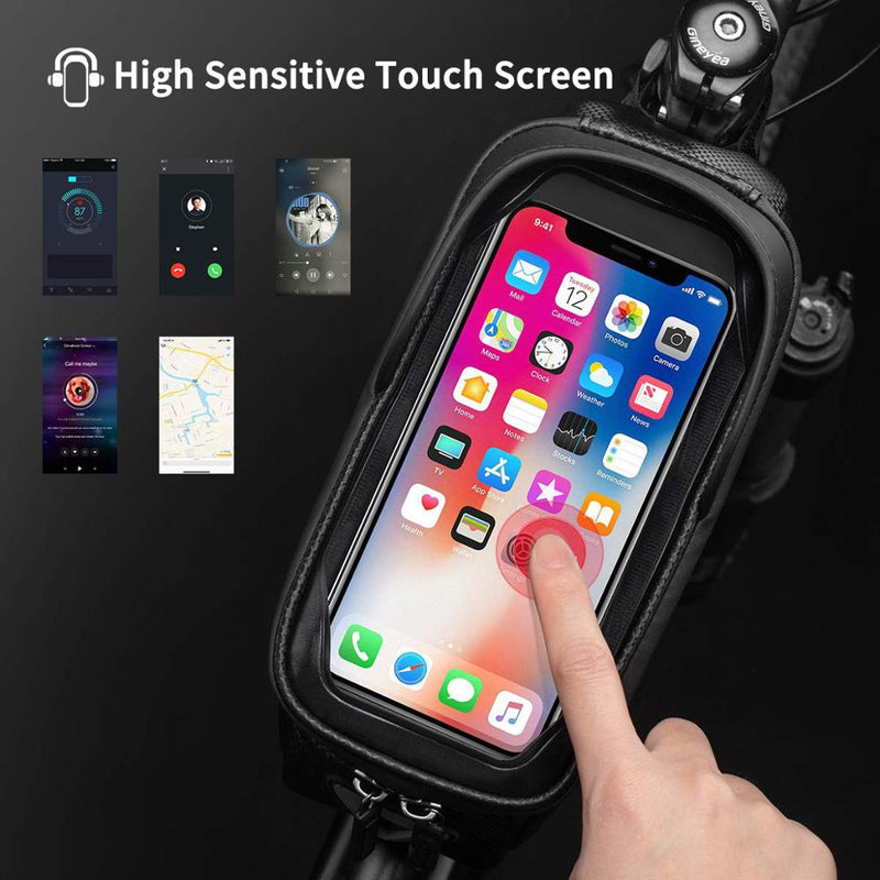 ROCKBROS 6.8 Inch Phone Bag Rainproof 1.7L Bicycle Bag Touch Screen Cycling Hard Shell Bag MTB Road Bike Phone Bag Accessories