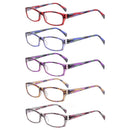 Henotin Reading Glasses Spring Hinges Men and Women Small Square Ultra Clear Lenses Reader Eyeglasses