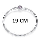 BISAER 100% 925 Sterling Silver Basic Snake Chain Zircon Bracelets Blue Demon Eye Bracelet & Bangles Charm Sizes 17–21 Jewelry