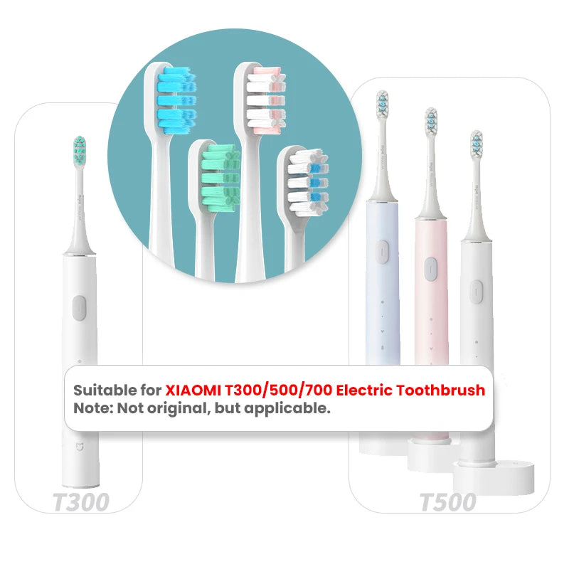 Replacement Brush Heads For xiaomi Mijia T300/T500/T700  Electric Toothbrush With Cap Sealed Packed Refill for Mijia Toothbrush