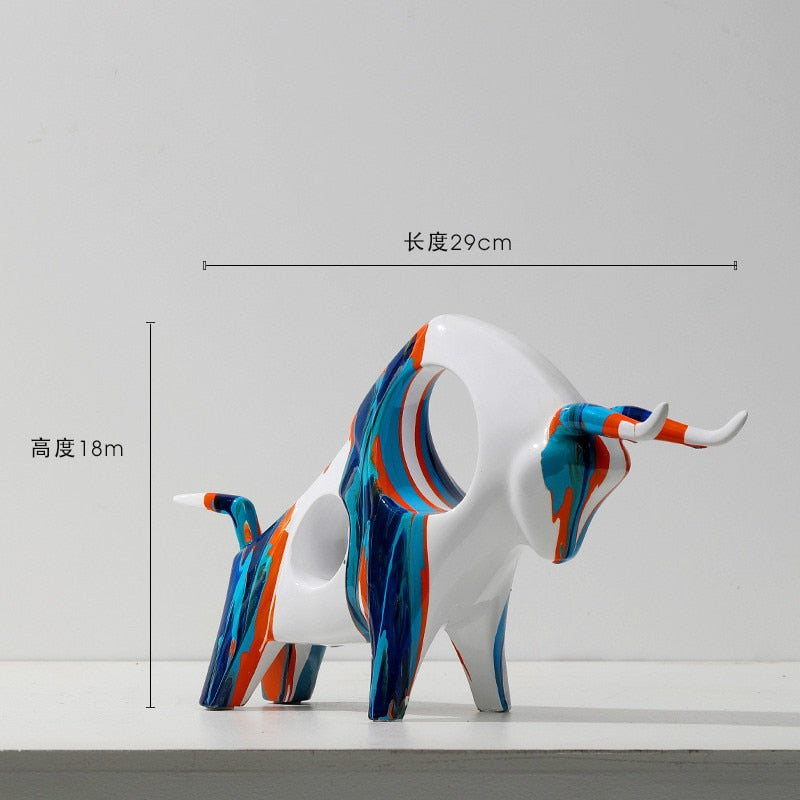 Nordic art splashing color Cow Ornament Luxury Creative Living Room TV Cabinet Desktop Decoration for Home Cow sculpture Gift