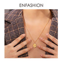 ENFASHION Metal Feather Choker Necklace Women Gold Color Stainless Steel Pendant Necklace Fashion Femme Jewelry Naszyjnik P3044