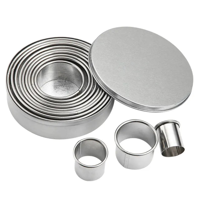 Round Cake Mold Mousse Circle Ring Kitchen Accessories Tools Pizza Baking Cooking  304 Stainless Steel Cookie Cutter 12pcs/Set