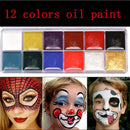 12 Farben Körpermalerei Spiel Clown Gesicht Körperkunst Malerei Ölmalerei Tattoo Halloween Party Make-up Kosmetik Bodypainting
