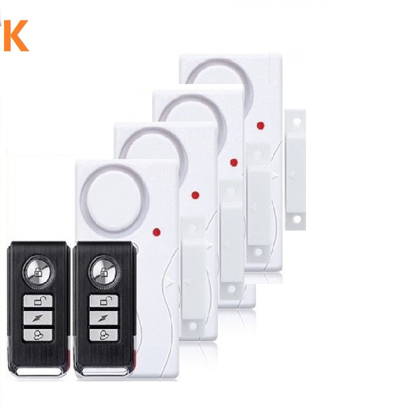 Darho Door Window Entry Security ABS Wireless Remote Control Burglar Alarm Magnetic Sensor Door Alert System Home Protection Kit