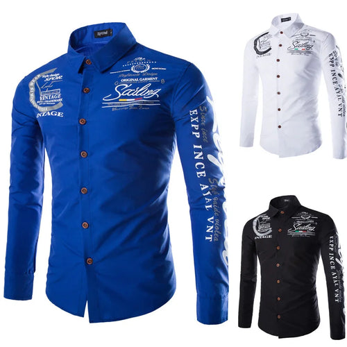 ZOGAA Herren Langarm Slim Fit Fashion Hemden