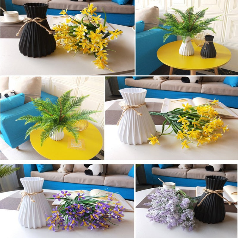 Plastic Vases Home Decoration Anti-ceramic Vases European Wedding Modern Decorations Rattan-like Unbreakable Creative Simplicity