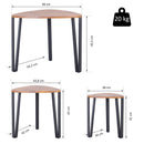 HOMCOM 3 modern coffee tables nest side table with metal legs for