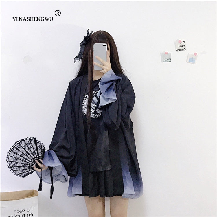 Kimonos Costume Woman Coat 14 Styles Girl Kawaii Print Crane Cosplay Yukata Harajuku Shirts Japan Women Haori Japanese Cardigan