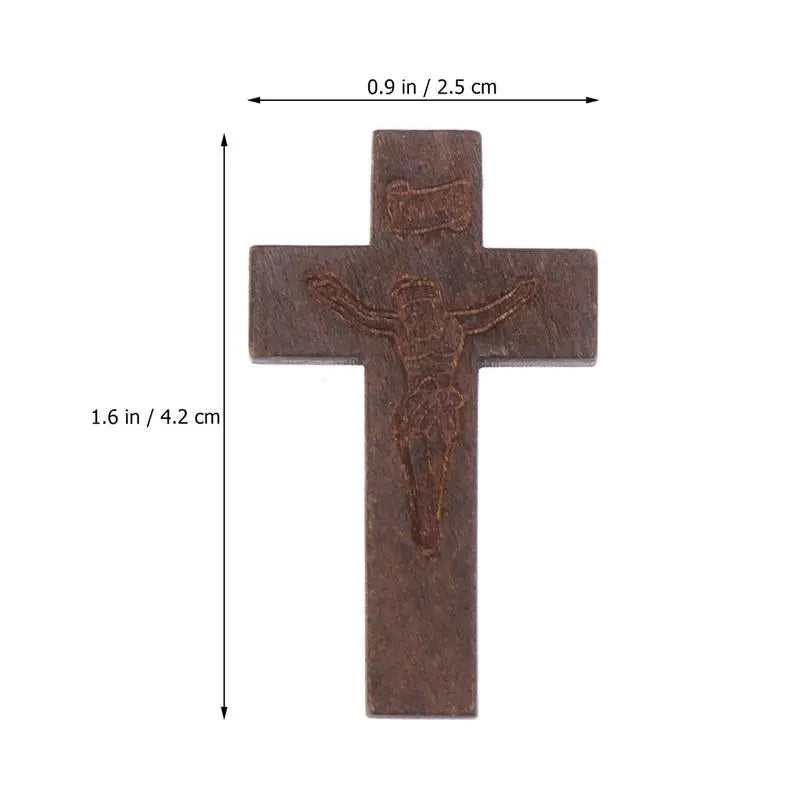 70pcs DIY Wooden Crafts Christian Cross Decorations Jewelry Necklace Ornaments For Women Men Gifts Wooden Cross