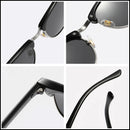 Klassische Halbrand Polarisierte Sonnenbrille Herren Damen Retro Nieten Kleine Sonnenbrille Männlich Beliebt Schwarz Blendschutz Reisebrille