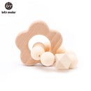 Let's Make Wooden Rattle Teether Baby Toys Engraved Wood Beads Hexagon Teether Silicone Beads 12Mm Tiny Rod Baby Crib Rattle
