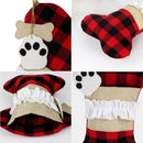 OurWarm Large Christmas Stocking Santa Claus Sock Plaid Burlap Gift Holder Christmas Tree Decoration New Year Gift Candy Bags