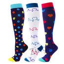 3/6/7 PairsCompression Socks Women Knee High 30mmHg Sports Socks Edema Diabetes Varicose Veins Running Cycling Marathon Socks