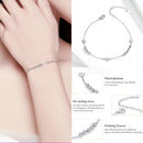 BISAER 925 Sterling Silver Round Lucky Blue Evil Eyes Love Heart Open Cuff Bangles Women &amp; Girl Silver Bracelets Fashion Jewelry