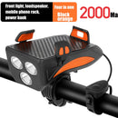 4in1 Bicycle Light USB Charging Lighting Cycling Phone Holders & LED Headlight Horn Bell MTB Power Bank for Bike Accessories