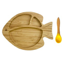Good quality Fork Baby Suction Bowl and Matching Spoon Set, Suction Stay Put Feeding Bowl, Natural Bamboo