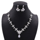 Luxury Crystal Pearl Leaf Bridal Jewelry Sets Rhinestone Crown Tiaras Necklace Earrings Set for Bride African Beads Jewelry Sets