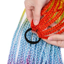 Synthetic 24 inch Ponytail Hairpiece With Rubber Band Hair Ring Chignon Crochet Braid Hair Ponytail Hair Extension Pink,Rainbow