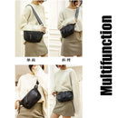 Genuine Leather Women Moon Chest Bag Female Wide Shoulder Strap Soft Small Girls Shoulder Bags Messenger Leather Crossbody Bags