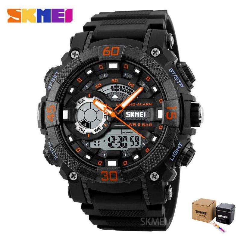 SKMEI Fashion Dial Outdoor Sports Watches Men Electronic Quartz Digital Watch 50M Waterproof Wristwatches Relogio Masculino 1228