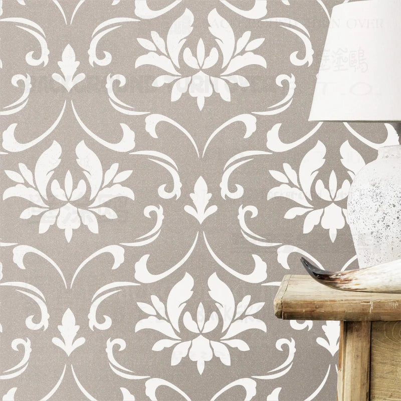 50cm 60cm Stencil Stencils For Walls Large Mandala Template Reusable Rococo Baroque Damask Luxury Retro Vintage Flourish S029