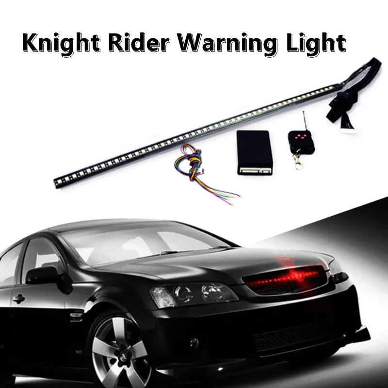 56CM 7 color RGB 147 Modes Strobe Scanner Strip Wireless Remote Control Super bright 12V 5050 48 LED Knight Rider Warning Light
