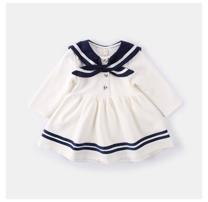 Baby Dresses Spring Autumn Preppy Style Kids Clothing Newborn Infant Baby Girls Party Long Sleeve Dress Kids Clothes 0-2Y