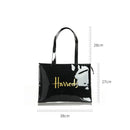 Princess Crown Print PVC Wiederverwendbare Einkaufstasche für Damen Umweltfreundliche Sommer-Tragetasche Strandtasche Große lässige Damentasche für die Arbeit