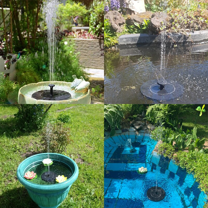 Mini Solar Power Water Fountain Garden Pool Pond Outdoor Bird Bath Floating Water Fountain Pump Patio Landscape Pond Decoration