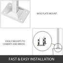 SucceBuy Single Post Handrail Wrought Iron Post Mount Step With Base Plate Fits 1Or2 Steps Grab Rail Single White/Gray Railing