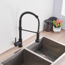 Brushed Gold Kitchen Sink Faucet One Handle Spring Hot and Cold Water Tap Deck Mounted Bathroom Kitchen Crane
