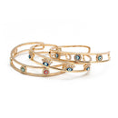 Glücksbringer Offene Manschettenarmreif Goldfarben Kupfer Mehrfarbiger Türkischer Böser Blick Armreif für Frauen Mädchen Modeschmuck BD168