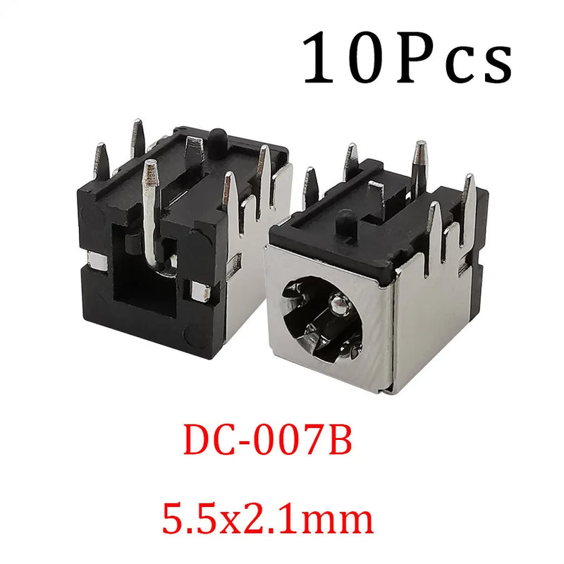 10Pcs DC Power Jack Socket Connector 5.5*2.1mm 3.5x1.3mm Male Female DC005 DC022 DC099 DC plug socket Nut Panel Mount Adapter