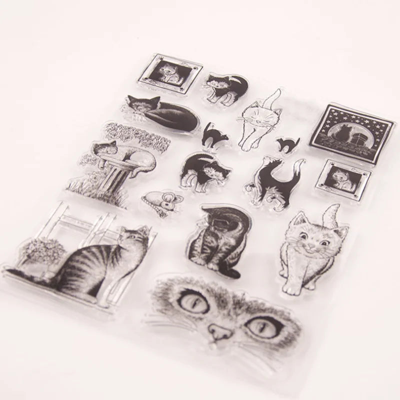 Meet Huang Sport cat Clear Stamps New 2020 Stamps for Scrapbooking Transparent Rubber Seal Stamp for Card Making
